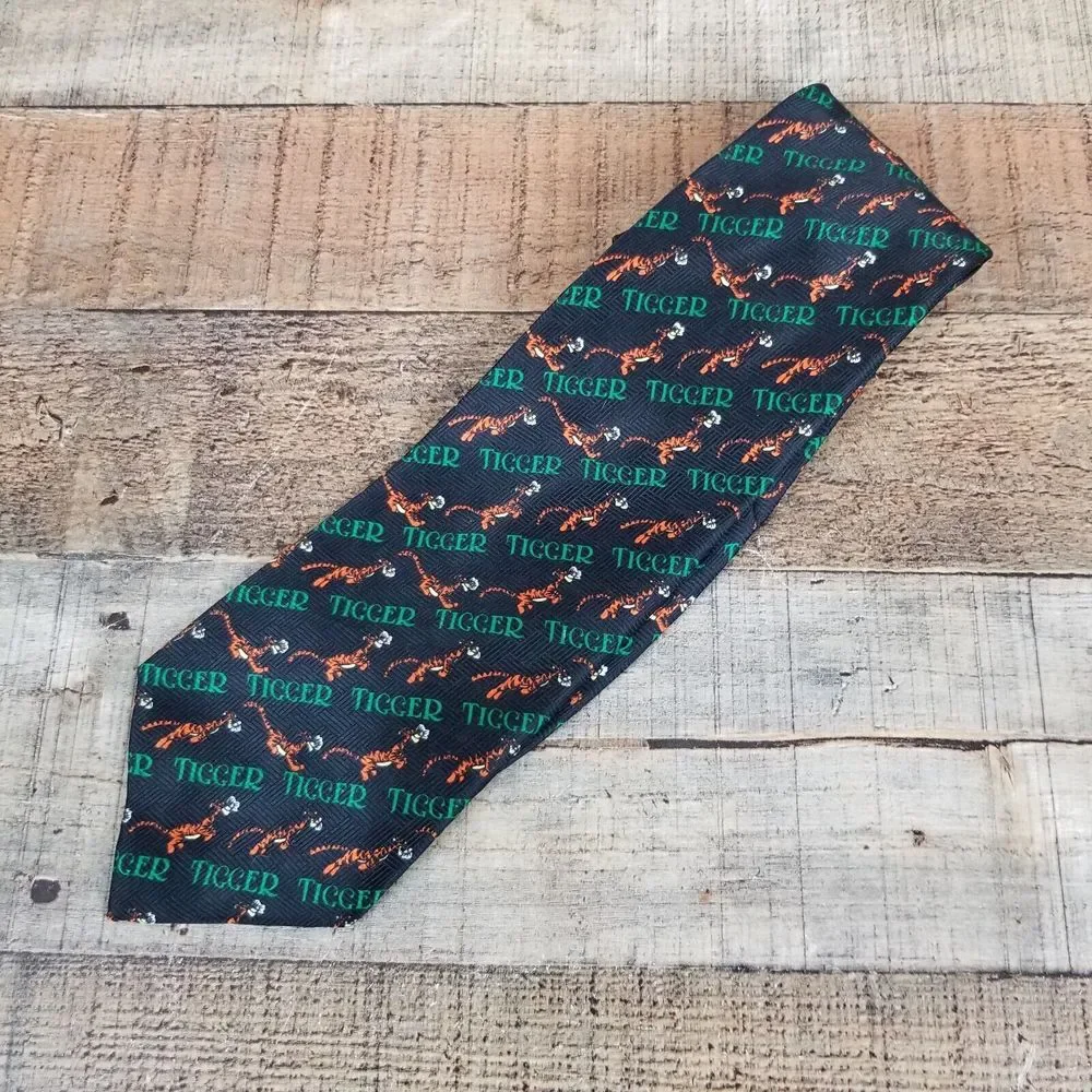 Disney Tigger Men's Necktie Black Winnie Pooh Made in Korea